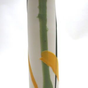 Close Up Ali Tomlin Yellow Green Splash Single Stem Vase