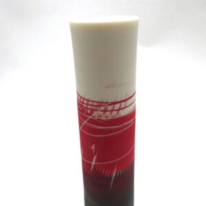 Close Up Ali Tomlin Red Black Single Stem Vase
