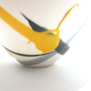 Close Up Ali Tomlin Yellow Grey Splash Small Cup
