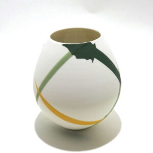 ALT011 Ali Tomlin Green Yellow Splash Small Round Pot