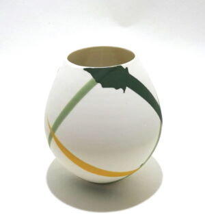 ALT011 Ali Tomlin Green Yellow Splash Small Round Pot