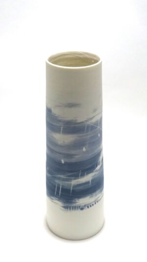 ALT014 Ali Tomlin Two Blues Tall Cylinder Vase