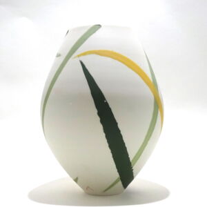Side Ali Tomlin Yellow Green Splash Oval Vase