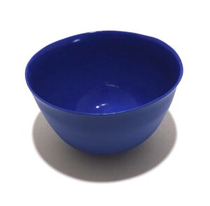 Viewed from a slight angle above, a Very Fine Dark Cornflower Blue Porcelain bowl, only glazed on inside, with the outside unglazed and available in Woburn Mosaic, contemporary art gallery