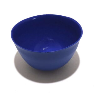Viewed from a slight angle above, a Very Fine Dark Cornflower Blue Porcelain bowl, only glazed on inside, with the outside unglazed and available in Woburn Mosaic, contemporary art gallery