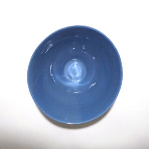 Viewed from above, a very fine medium grey conical porcelain bowl, glazed on the inside with outside unglazed, available in Woburn Mosaic, contemporary art gallery