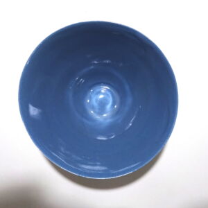 Viewed from above, a very fine medium grey conical porcelain bowl, glazed on the inside with outside unglazed, available in Woburn Mosaic, contemporary art gallery