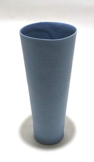 BEK013 Becky Mackenzie Tall Grey Narrow Porcelain Vessel