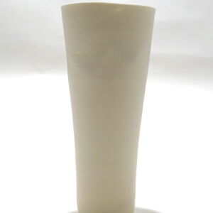 Side Becky Mackenzie Tall White Narrow Porcelain Vessel
