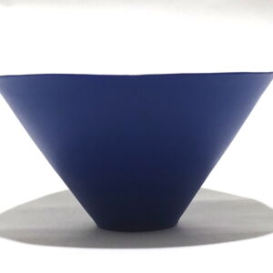 Side Becky Mackenzie Small Blue Porcelain Conical Bowl
