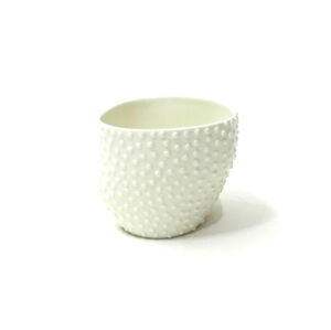SOLD IKI028 Ikuko Iwamoto Small Dotted Guinomi Sake Cup White