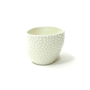 SOLD IKI028 Ikuko Iwamoto Small Dotted Guinomi Sake Cup White