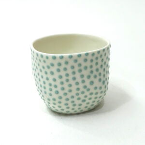 SOLD-Ikuko-Iwamoto-Small-Dotted-Guinomi-Sake-Cup-Green