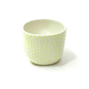 SOLD-Ikuko-Iwamoto-Small-Dotted-Guinomi-Sake-Cup-Yellow-IKI030