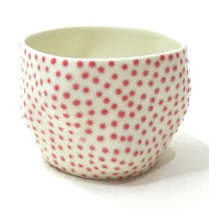 IKI035-Ikuko-Iwamoto-Large-Dotted-Guinomi-Sake-Cup-Red