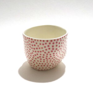 IKI051 Ikuko Iwamoto Small Dotted Guinomi Sake Cup Red
