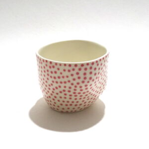 IKI051 Ikuko Iwamoto Small Dotted Guinomi Sake Cup Red