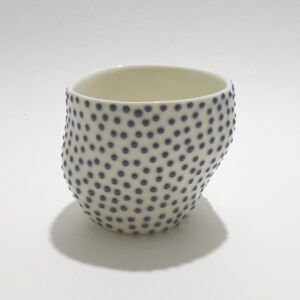 IKI052 Ikuko Iwamoto Small Dotted Guinomi Sake Cup Dark Blue