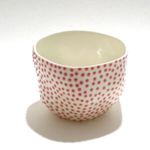 IKI055 Ikuko Iwamoto Large Dotted Guinomi Sake Cup Red
