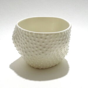 IKI060 Ikuko Iwamoto Large Dotted Guinomi Sake Cup White