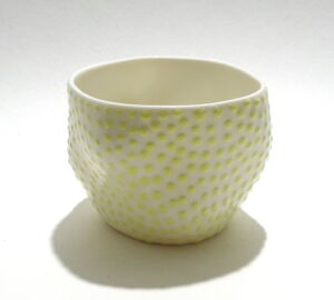 IKI061 Ikuko Iwamoto Large Dotted Guinomi Sake Cup Yellow