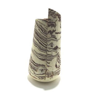JUC004 WHITE RED STRATA VASE