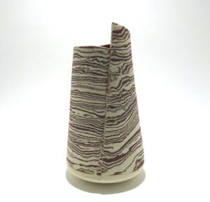 JUC005 WHITE RED LARGE STRATA VASE