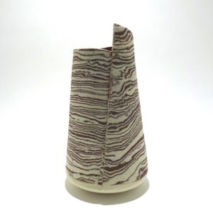 JUC005 WHITE RED LARGE STRATA VASE