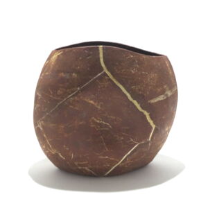 JUC007 RED JASPER DISC VASE