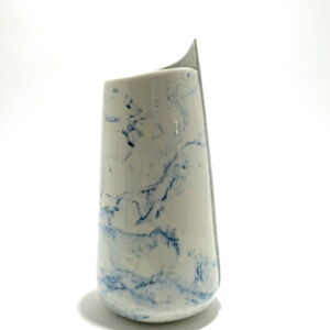 JUC008 WHITE TURQUOISE MARBLE VASE DETAIL