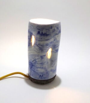 JUC011 WHITE BLUE MARBLE PORCELAIN LAMP