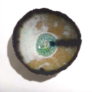 Above Julie O Sullivan Pinch Pot w Sea Glass Foot Ring