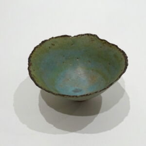 JUOS032 Julie O Sullivan Pale Turquoise Pinch Pot w Foot Ring