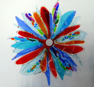 KAS002 BLUE TURQ WALL FLOWER