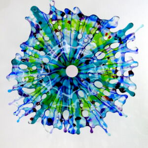 KAS008 BLUE LACEY WALL FLOWER