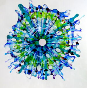 KAS008 BLUE LACEY WALL FLOWER