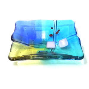 SOLD-Kim-Bramley-12x12cm-Tapestry-Land-Plate-Blue Opal-Square-KIB006