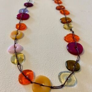 KIB045 Kim Bramley Apricot Orange Pebble Necklace