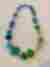 KIB047 Kim Bramley Emerald Blue Pebble Necklace