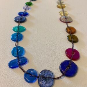 KIB048 Kim Bramley Lavender Gold Pebble Necklace