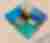 KIB056 Kim Bramley Sky Aqua Chartreuse Tapestry Land