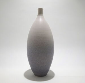 LB027 TALL OVAL VASE WHITEGREY