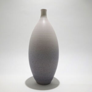 LB027 TALL OVAL VASE WHITEGREY