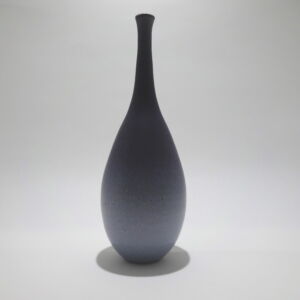 LB028 LONG NECKED OVAL VASE DARK GREYGREY