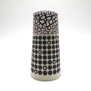 MAA010 SPOTTY CONE BLACK SLIP CRAWL GLAZE