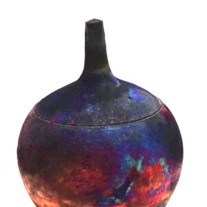 PAA1953-Pat-Armstrong-Small-Copper-Fumed-Raku-22Onion22-Pot