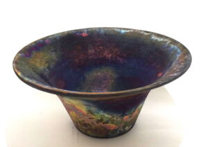 PAA1954-Pat-Armstrong-Large-Copper-Fumed-Raku-Flared-Bowl