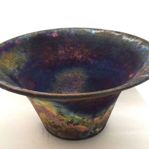 PAA1954-Pat-Armstrong-Large-Copper-Fumed-Raku-Flared-Bowl