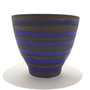 Side Richard Baxter Cobalt Stripy Bowl
