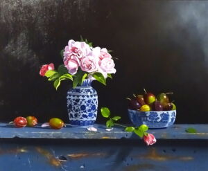 ROW040 Rob Walker Oriental Vase and Roses